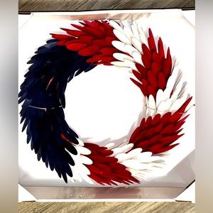 🇺🇸NEW in box 18” Holiday Living Wood Indoor/Outdoor Hanging decoration Wreath